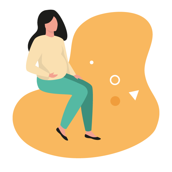 Illustration flat design femme enceinte